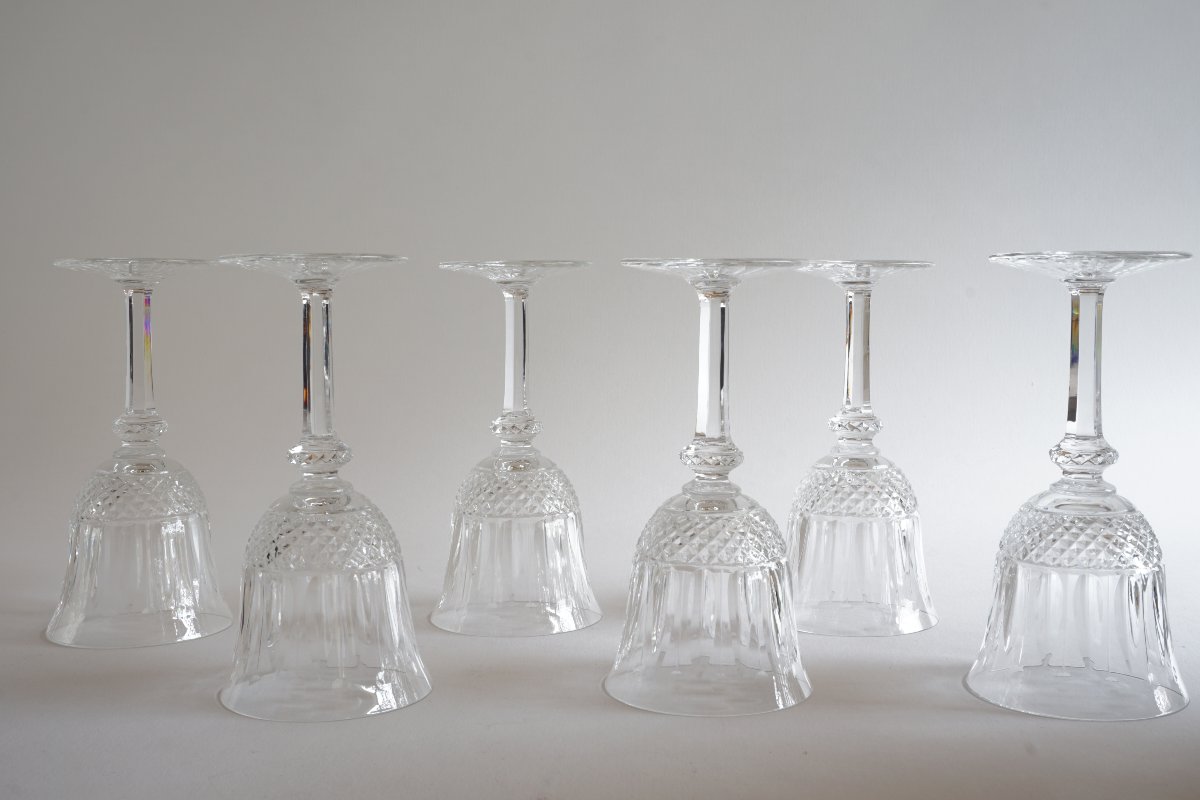 6 Saint Louis Tommy No. 4 Crystal Wine Glasses-photo-3