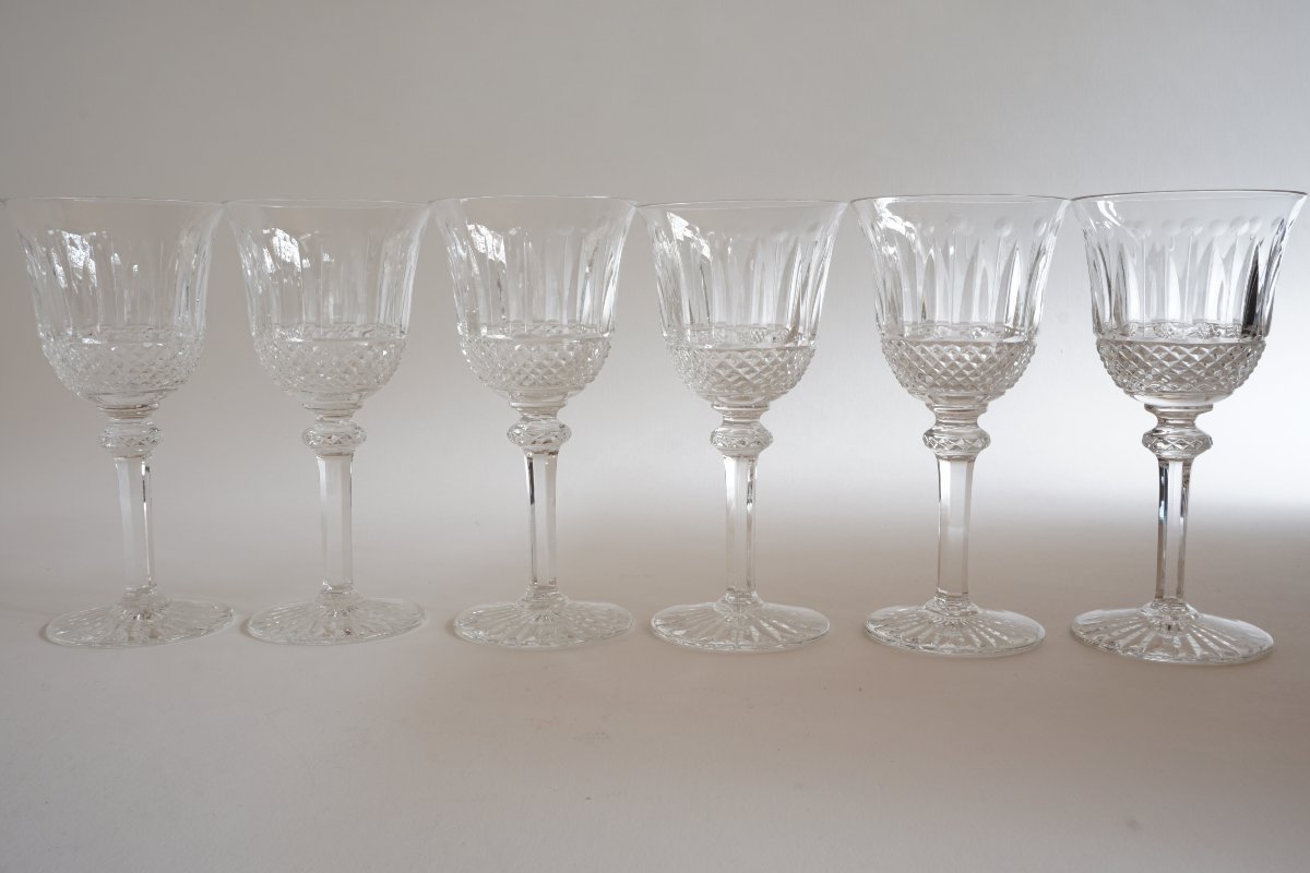 6 Saint Louis Tommy No. 4 Crystal Wine Glasses-photo-2