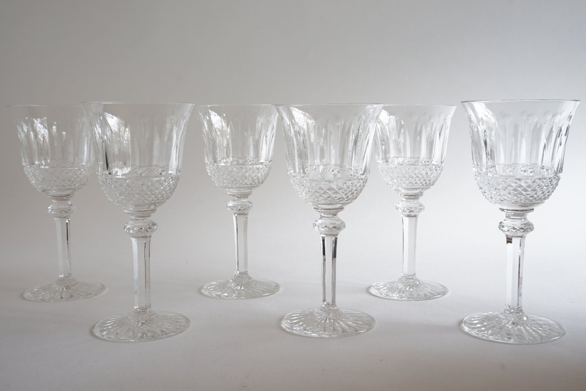 6 Saint Louis Tommy No. 4 Crystal Wine Glasses