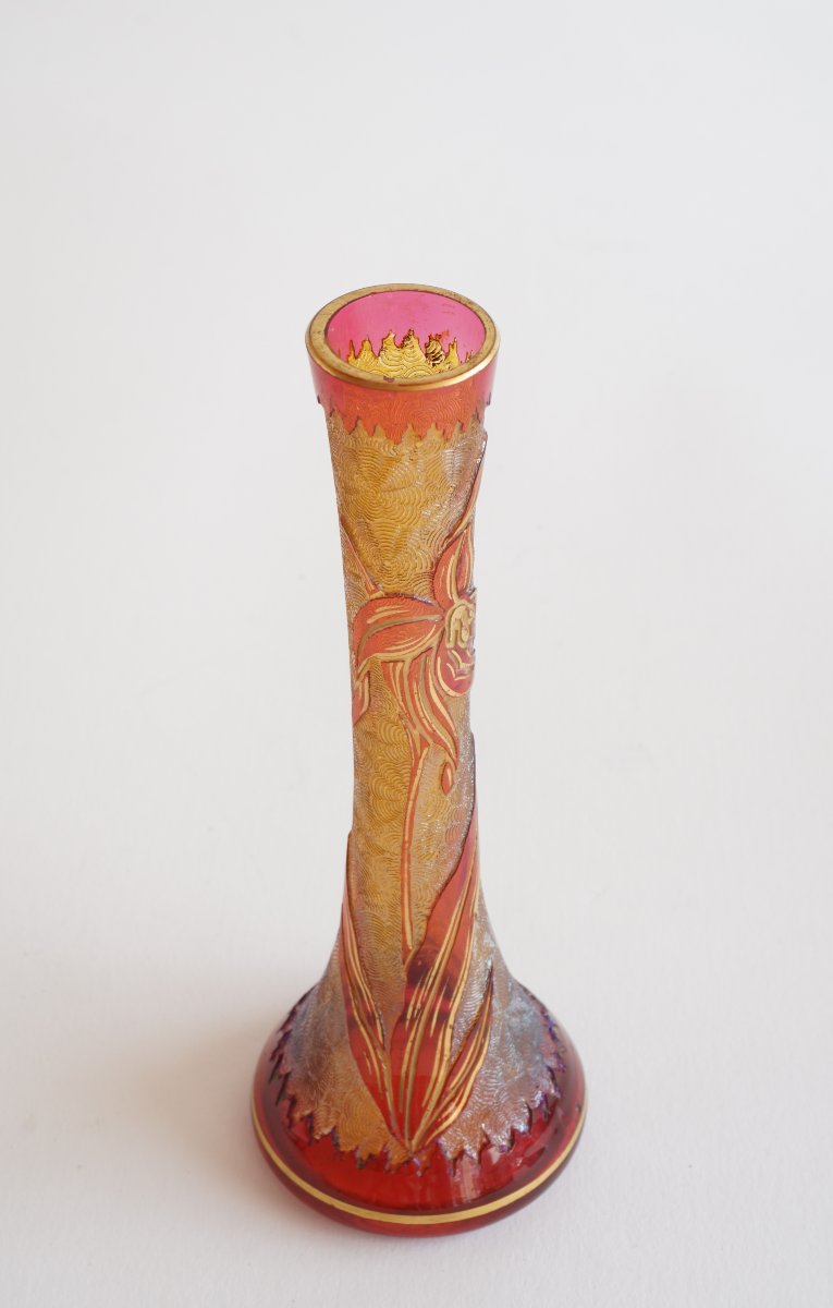 Saint Louis Overlay Crystal Single-flower Vase-photo-3