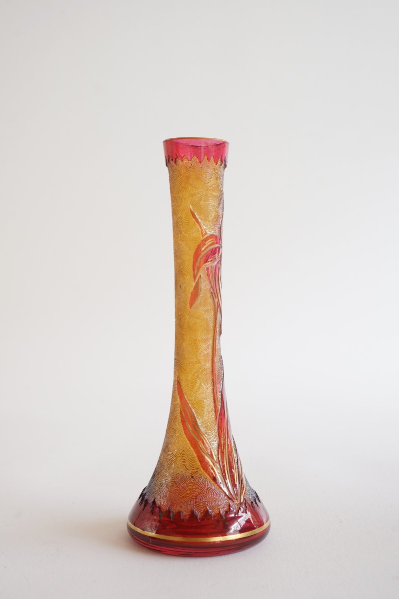 Saint Louis Overlay Crystal Single-flower Vase-photo-7