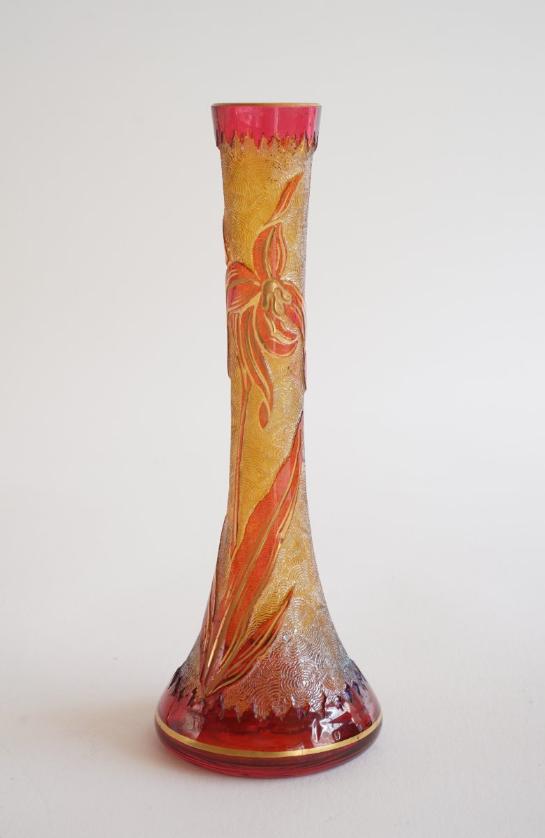 Saint Louis Overlay Crystal Single-flower Vase