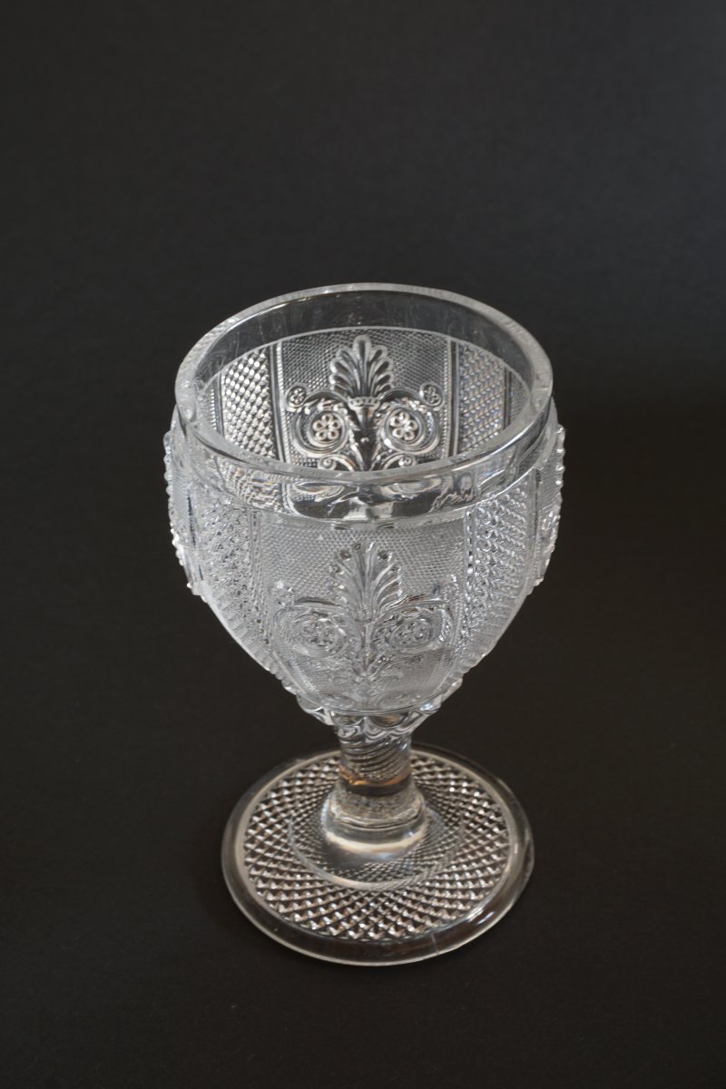 Verre Charles X cristal Saint Louis ancien-photo-2