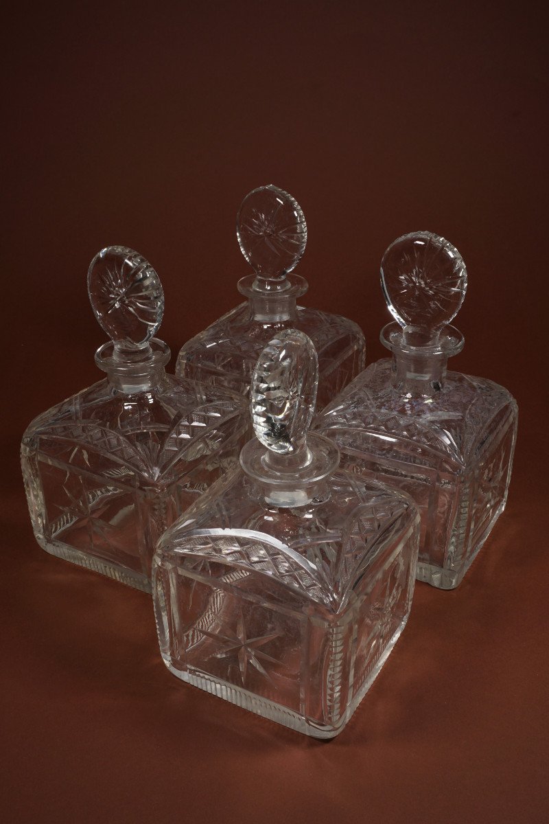 4 flacons en verre ancien-photo-4