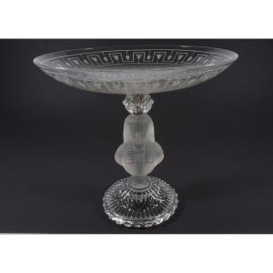Bowl, Centerpiece,  Baccarat Crystal With Egyptian Decor
