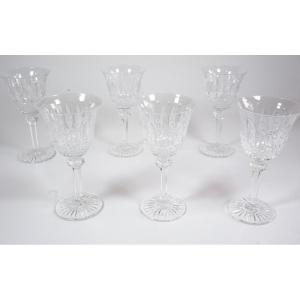 6 Saint Louis Tommy Crystal White Wine Glasses