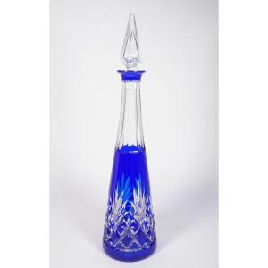 Large Crystal Carafe Saint Louis Massenet Blue