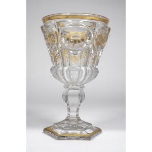 Large Golden Crystal Glass Charles X