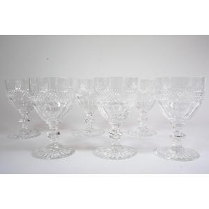 6 Saint Louis Trianon Crystal Water Glasses