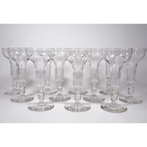 Flutes, verres à champagne cristal ancien Baccarat