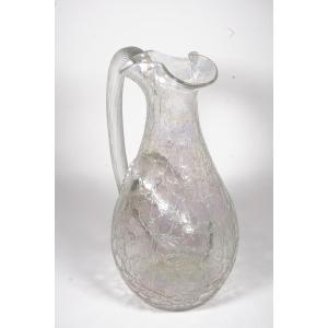 Broc à glace verre, cristal façon Venise