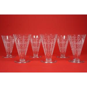 6 verres à vin cristal Baccarat Lido