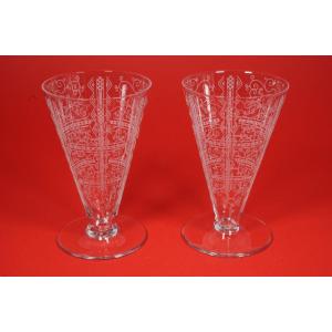2 verres à eau cristal Baccarat Lido (8 verres disponibles)