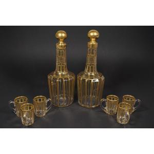 Cabaret, service à liqueur cristal Baccarat XIX