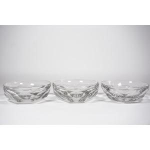 3 bols, rince doigts cristal Baccarat Harcourt