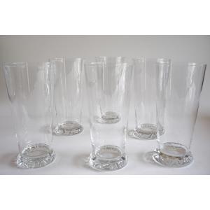 6 Daum Kim Crystal Mugs, Tumblers,  Orangeade Glasses