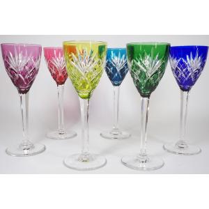 6 Rhine Wine Glasses, Roemer Cristal Saint Louis Chantilly