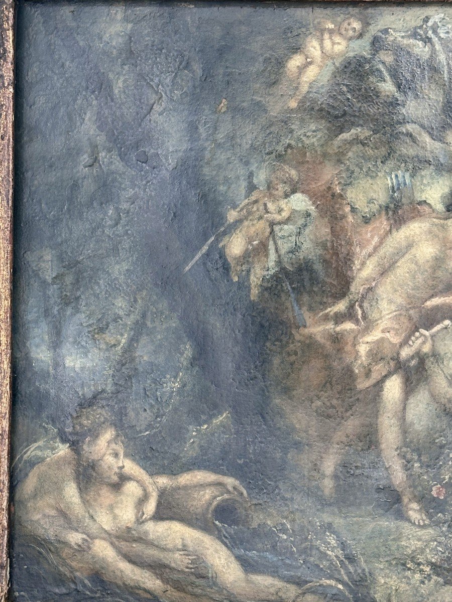 Erotic Oil On Copper Painting-photo-3