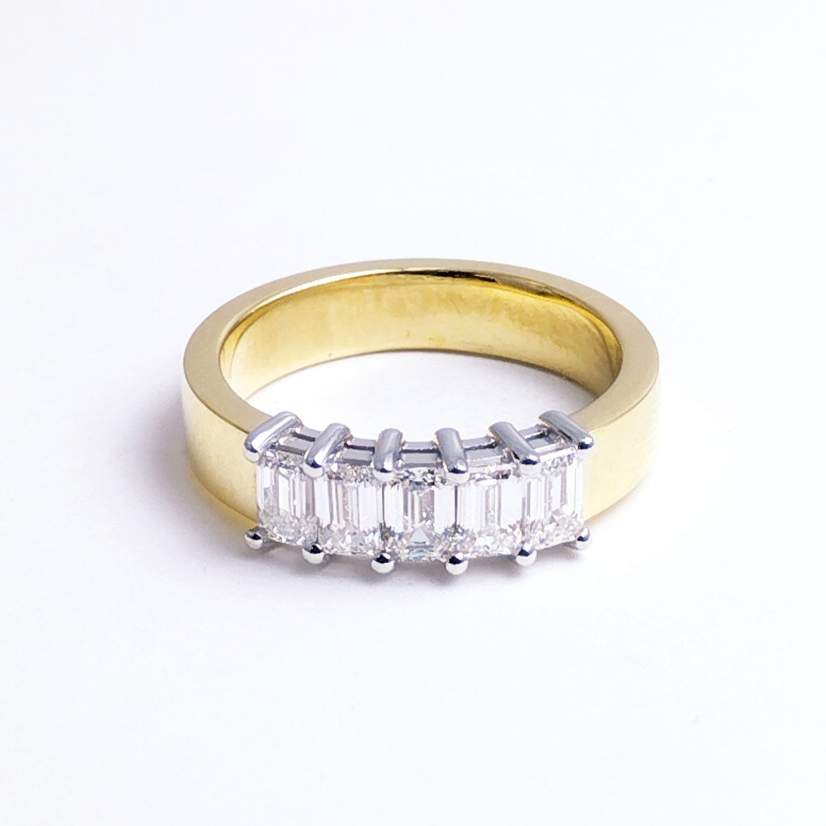 Bague Bicolore Diamants  Taille émeraude