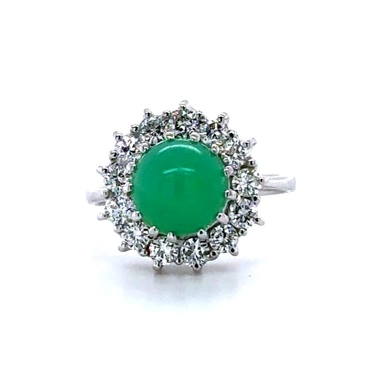  Old Agate Ring Surrounded By Diamonds