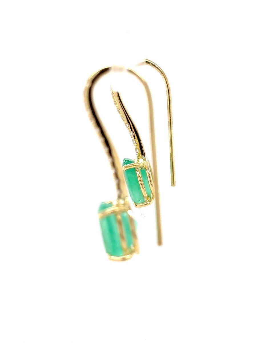 "earring In Yellow Gold With Emerald And Diamond"-photo-4