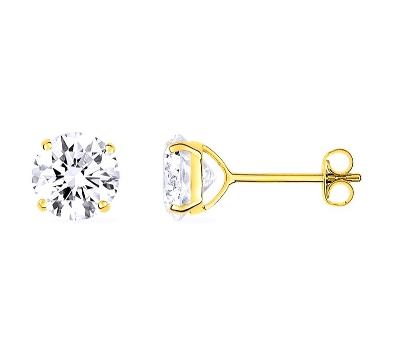 "18 Ct Yellow Gold Earrings With 0.32 Ct Diamonds."