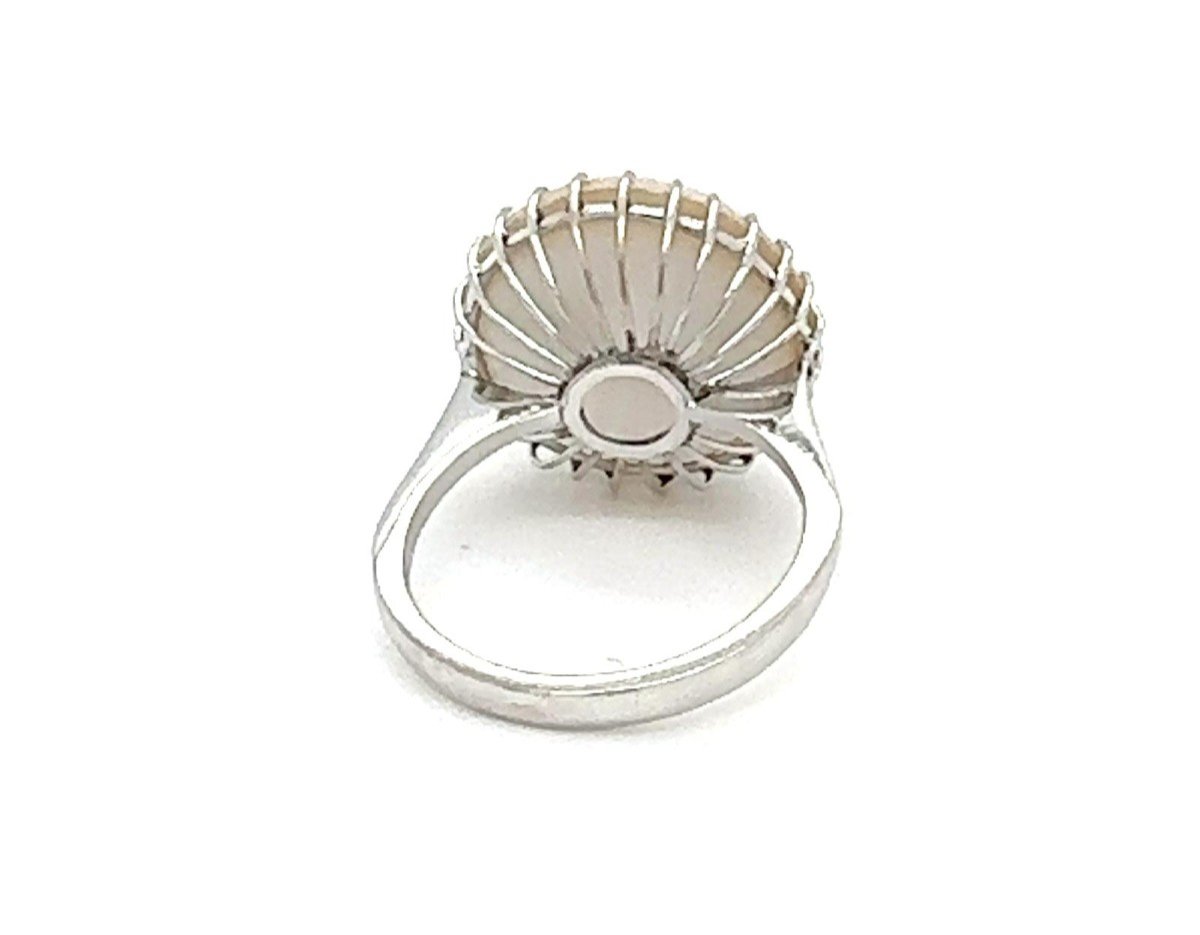 Bague Vintage avec Perle en Or Blanc 18kt-photo-2