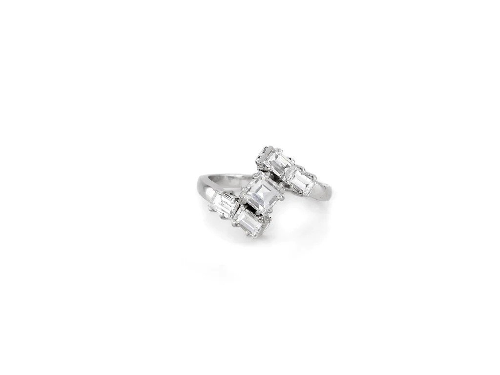 Vintage Platinum Ring With Diamond-photo-2