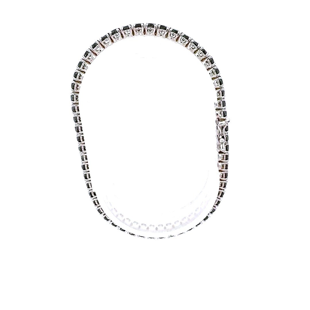 Bracelet En Or Blanc 18kt Serti De Diamants Noirs-photo-2
