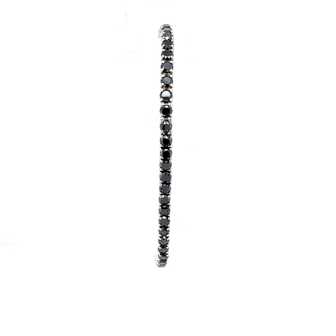 Bracelet En Or Blanc 18kt Serti De Diamants Noirs-photo-4