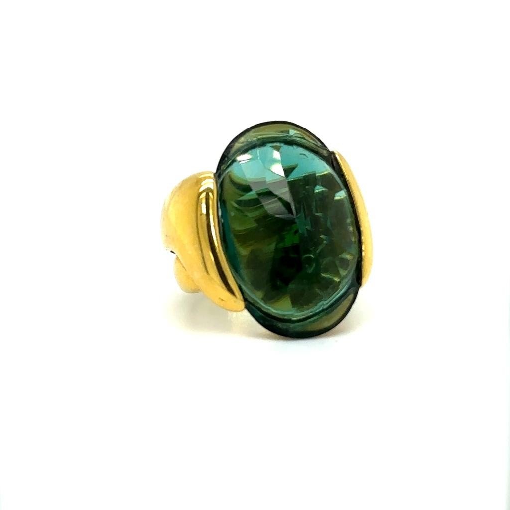 "Bague Tourmaline en Or Jaune"