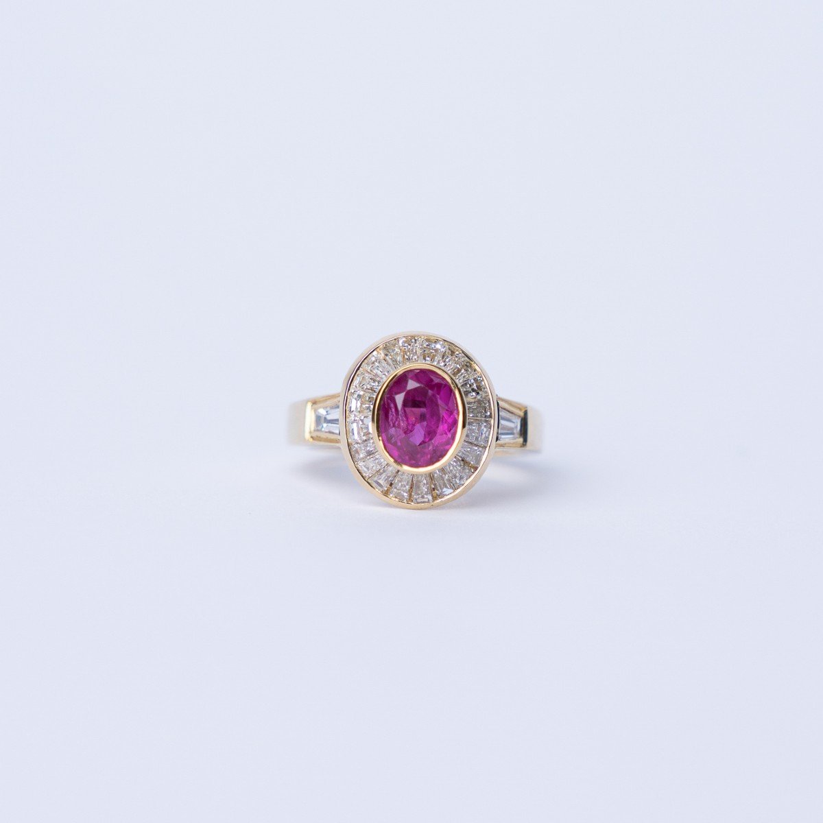 Ruby & Baguette Yellow Gold Ring