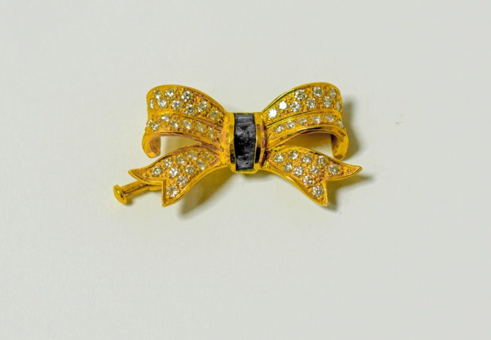 Diamond & Sapphire Butterfly Brooch