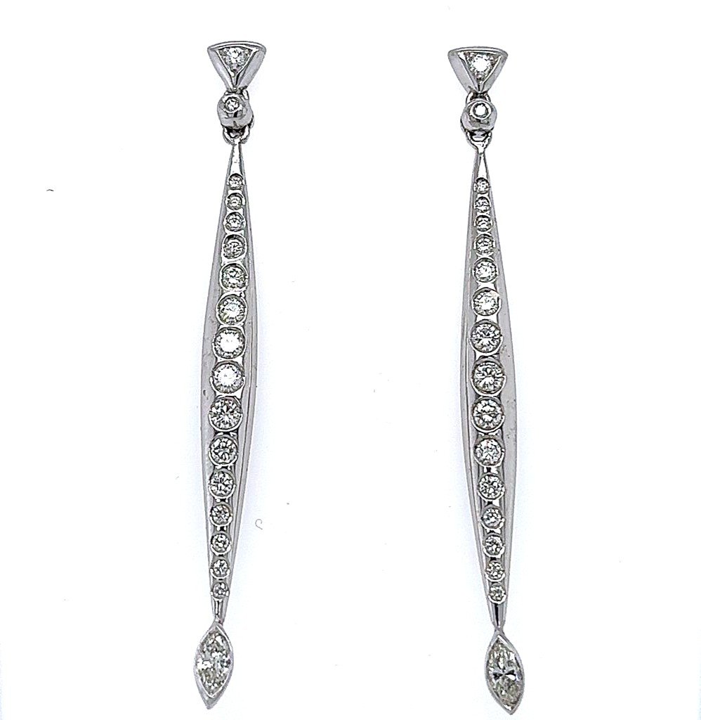 Boucles D’oreilles  Or Blanc & Diamants