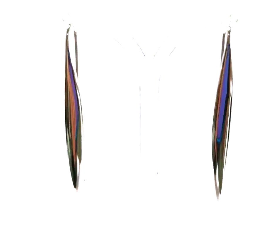 Boucles D’oreilles Or Blanc Pendant 