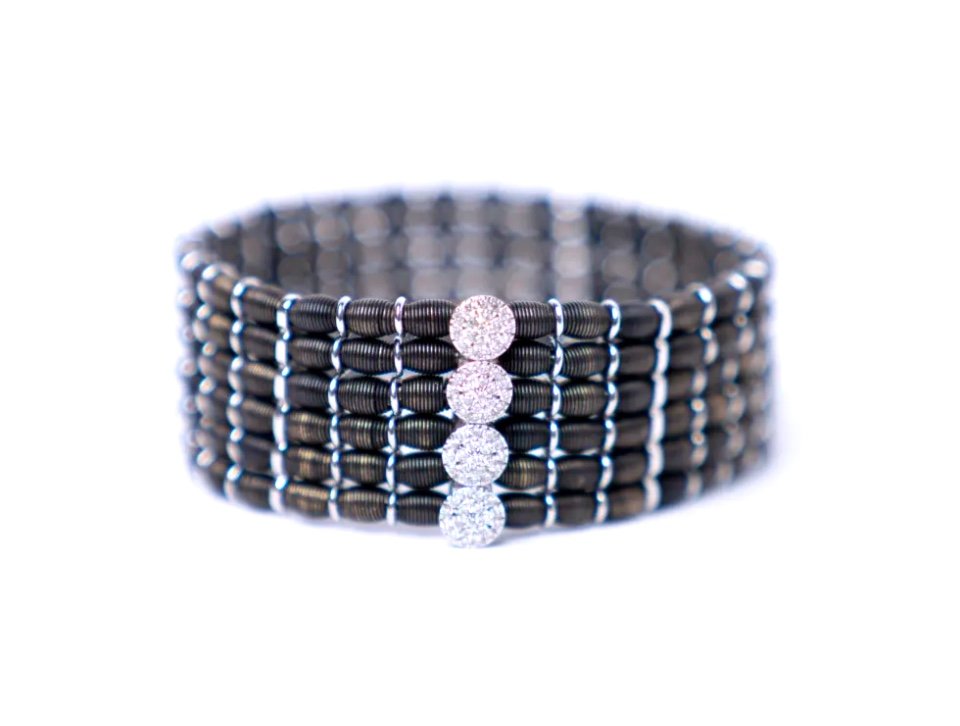 Bracelet 18ct. Or Noir Rodhié  & Diamants-photo-2