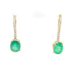 "earring In Yellow Gold With Emerald And Diamond"