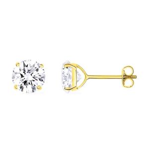 "boucles d'Oreilles En Or Jaune 18 Ct Avec Diamants 0,32 Ct."