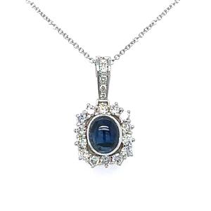 18ct Pendant. White Gold & Sapphire Diamonds