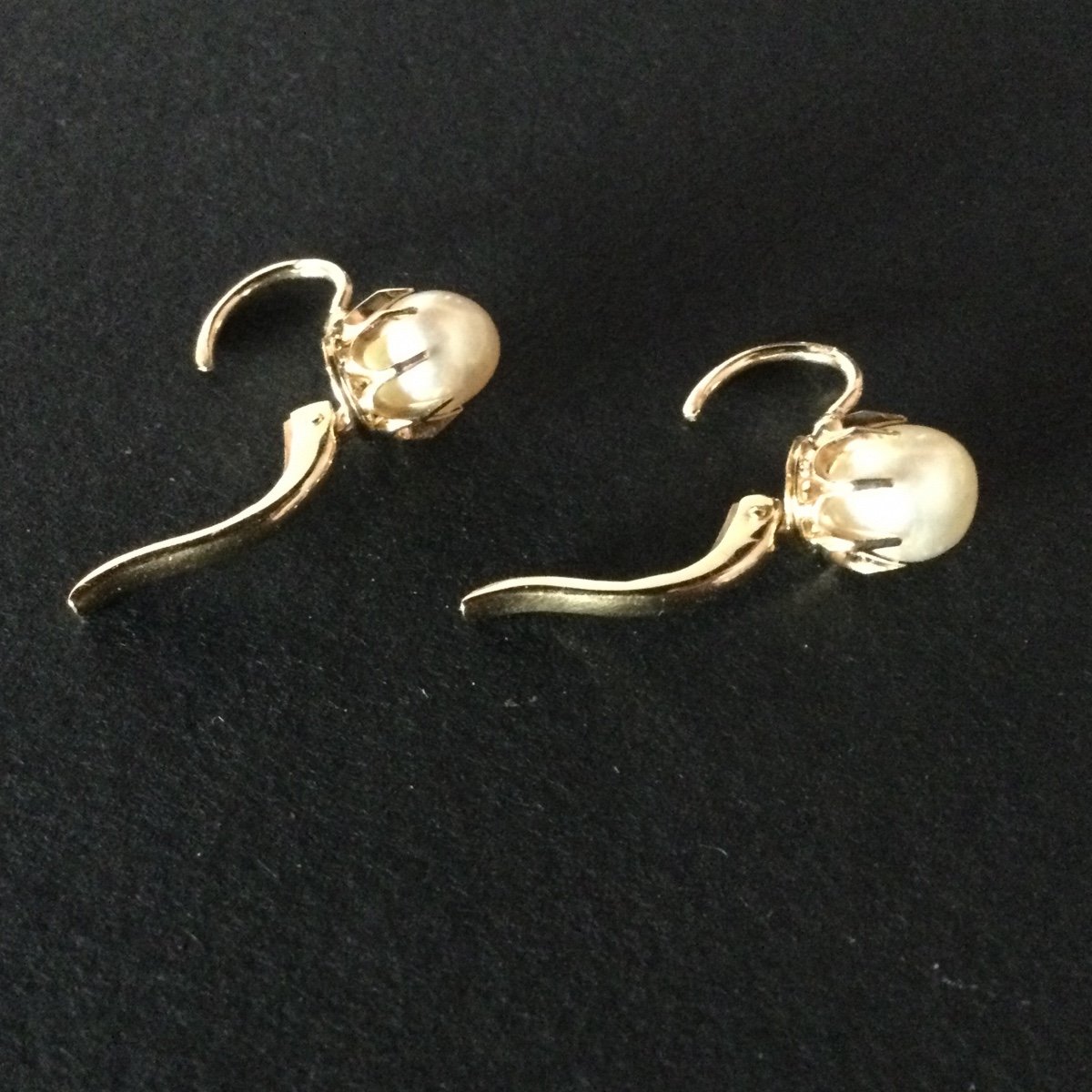 Boucles  D’oreilles Dormeuses Perles Or Rose-photo-2