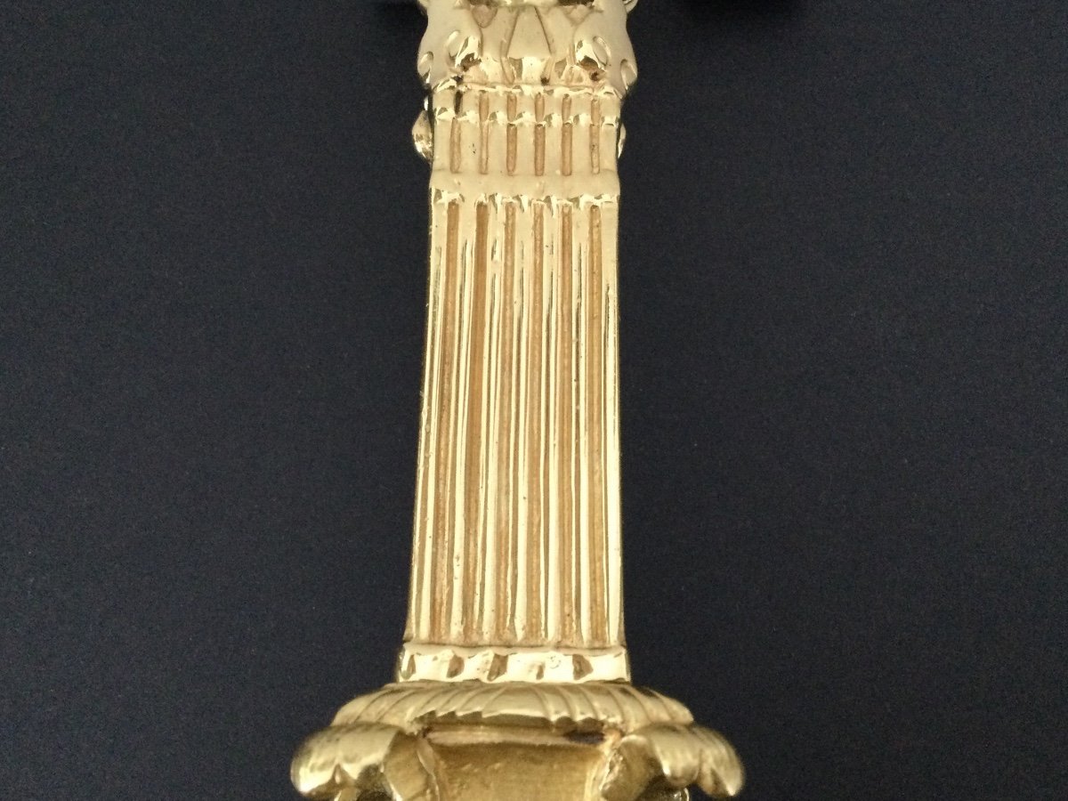 Xlx Gilt Bronze Candleholder By Henri Picard-photo-4