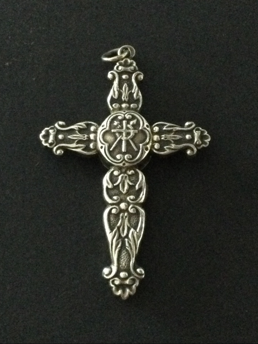 Croix Pectorale Reliquaire Argent -photo-2