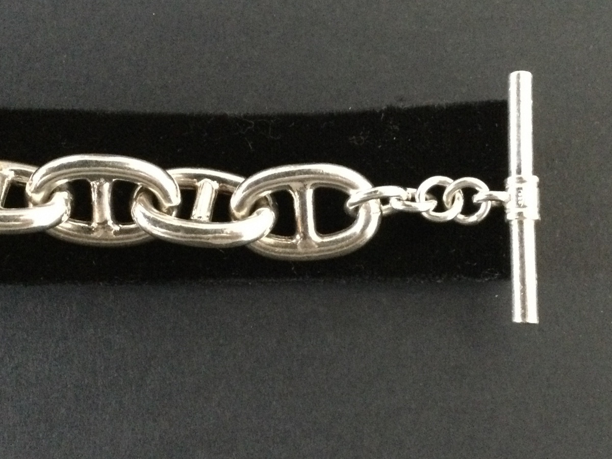 Bracelet Argent mailles marines-photo-2