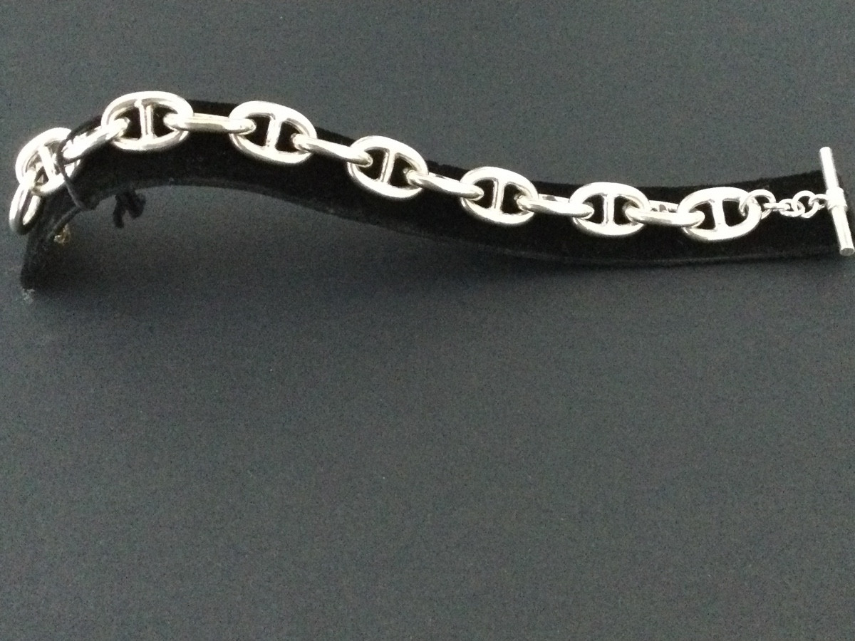 Bracelet Argent mailles marines-photo-4