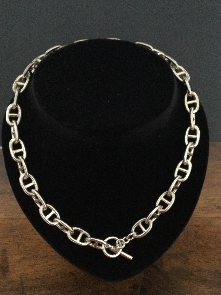Collier Argent Mailles Marines