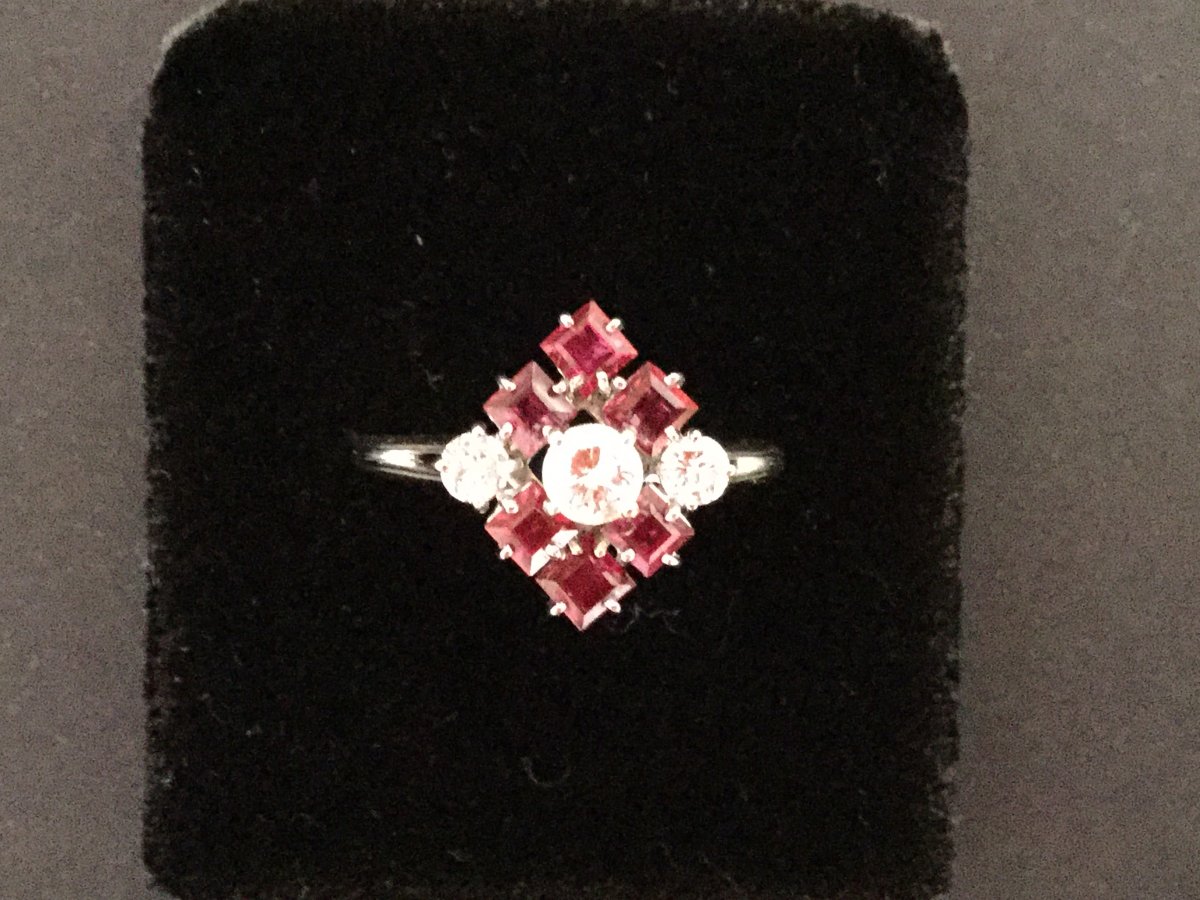 Ring White Gold Diamonds And Rubies