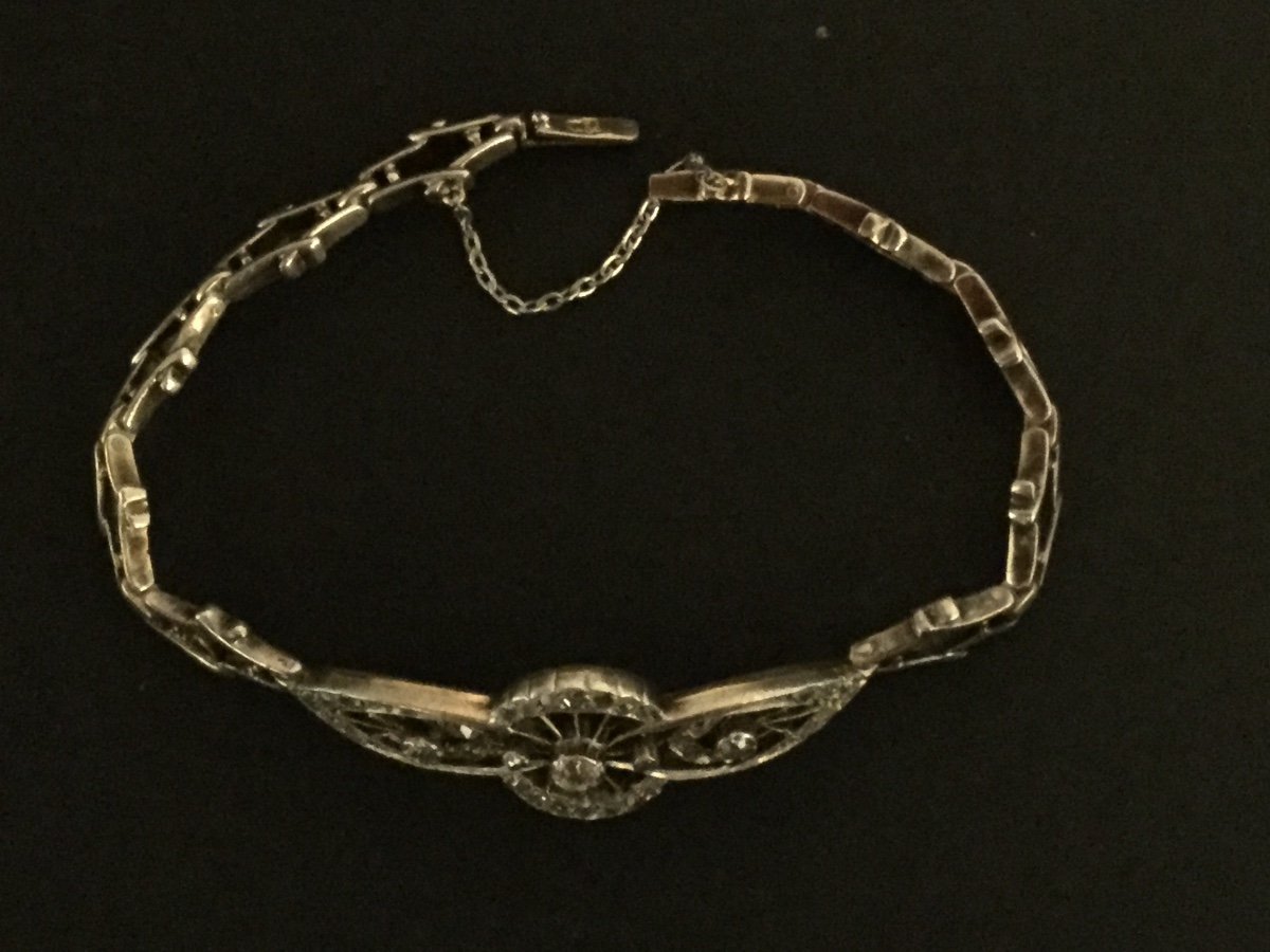 Bracelet Napoléon  lll  Or , Argent Et Diamants -photo-2