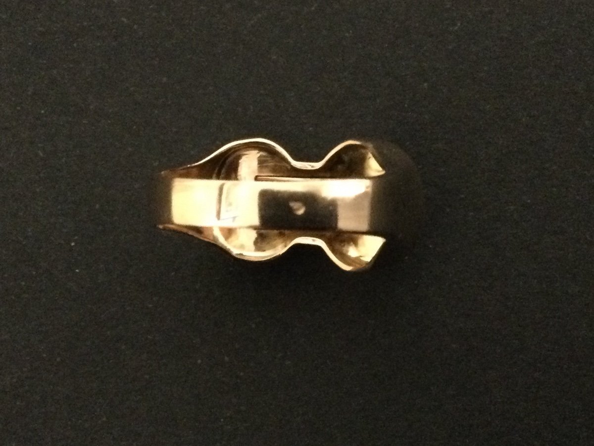 Tank Ring 2 Golds Fine Ruby And Diamonds-photo-1