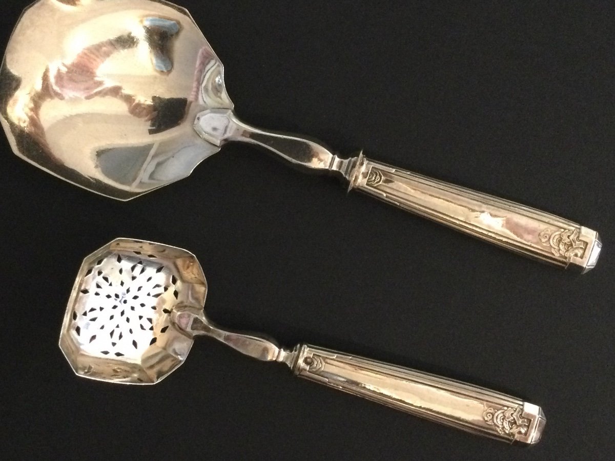 Art Nouveau Dessert Service In Silver