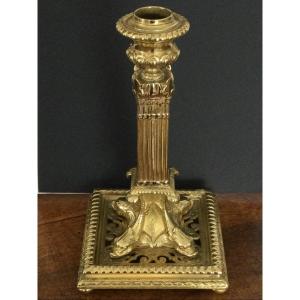 Xlx Gilt Bronze Candleholder By Henri Picard